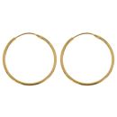 22ct Yellow Gold Classic Plain Hoop Earrings