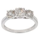 14ct White Gold 1.40ct Brilliant Cut Diamond Trilogy Ring