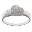 Silver Cubic Zirconia Boxing Glove Ring