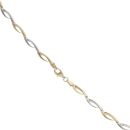 9ct Yellow and White Gold Fancy Chain 16"