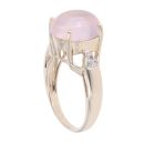 9ct Yellow Gold Rose Quartz and White Topaz Ring