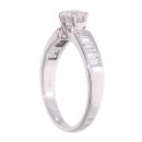 18ct White Gold 1.00ct Brilliant and Baguette Cut Diamond Solitaire Ring