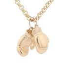 9ct Yellow Gold Pair of Boxing Gloves Pendant And Chain 28"