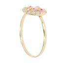 Children's 14ct Yellow Gold Cubic Zirconia Pink Butterfly Ring