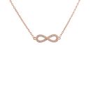 Rose Gold Plated Sterling Silver Infinity Cubic Zirconia Chain Bracelet