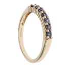 9ct Yellow Gold Blue Gemstone Half Eternity Ring
