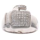Silver Cubic Zirconia Boxing Glove Ring
