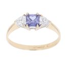 9ct Yellow Gold Purple and White Cubic Zirconia Ring