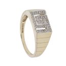9ct Yellow Gold 0.20ct Diamond Greek Key Signet Ring