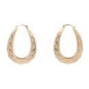 9ct Yellow Gold Diamond Cut Creole Earring