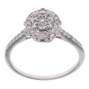 9ct White Gold 0.40ct Diamond and Topaz Disney Cluster Ring