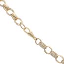 9ct Yellow Gold Cubic Zirconia Belcher Chain 22"