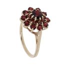 9ct Yellow Gold Garnet Cluster Ring