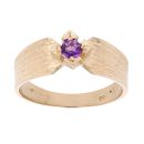 9ct Yellow Gold Single Stone Amethyst Ring