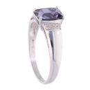 9ct White Gold Iolite And 0.05ct Diamond Fancy Ring