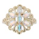 9ct Yellow Gold Coated Topaz Cluster Ring