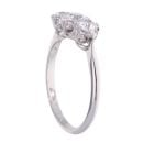 18ct White Gold 1.00ct Diamond Trilogy Ring