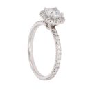 18ct White Gold 0.80ct Princess and Brilliant Cut Diamond Cluster Ring