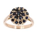 9ct Yellow Gold Sapphire Cluster Ring