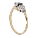 18ct Yellow Gold 0.30ct Diamond And Sapphire Three Stone Ring