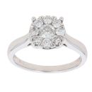 18ct White Gold 0.75ct Brilliant Cut Diamond Cluster Ring