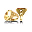 9ct Yellow Gold Round id Half Sovereign Ring Mount
