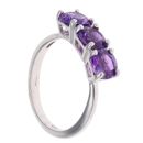 18ct White Gold Three Stone Amethyst Ring