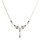 9ct Yellow Gold Cubic Zirconia and Sapphire Chain 18"