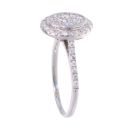 18ct White Gold 0.75ct Diamond Oval Cluster Ring