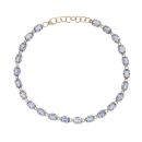 9ct Yellow Gold Blue Gemstone Bracelet 9"
