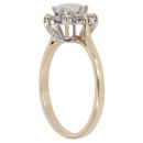 9ct Yellow Gold Cubic Zirconia and Opal Cluster Ring