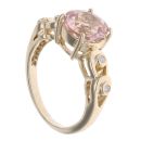 9ct Yellow Gold 0.05ct Diamond And Morganite Ring