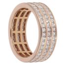 18ct Rose Gold 3.00ct Diamond Three Row Ring