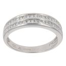 18ct White Gold 0.45ct Princess Cut Diamond Two Row Ring