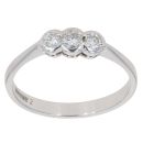 18ct White Gold 0.25ct Brilliant Cut Diamond Trilogy Ring