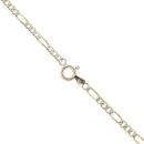 9ct Yellow and White Gold Diamond Cut Figaro Chain 20"