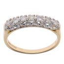 18ct Yellow Gold 0.33ct Brilliant Cut Diamond Half Eternity Ring