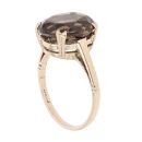 9ct Yellow Gold Smoky Quartz Solitaire Ring