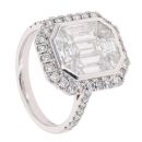 Platinum 2.63ct Pie Cut Diamond Halo Ring