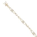 9ct Yellow Gold 0.05ct Diamond Bracelet 7"