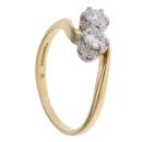 18ct Yellow Gold 0.60ct Brilliant Cut Diamond Two Stone Ring