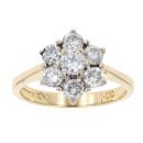 18ct Yellow Gold 1.00ct Diamond Cluster Ring