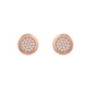 Rose Gold Plated Sterling Silver Cubic Zirconia Stud Earrings