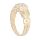 9ct Yellow Gold Cubic Zirconia Patterned Signet Ring