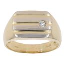 9ct Yellow Gold 0.10ct Diamond Patterned Signet Ring
