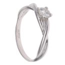 9ct White Gold 0.35ct Brilliant Cut Diamond Solitaire Twist Ring