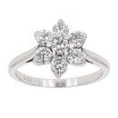 14ct White Gold 1.00ct Diamond Cluster Ring