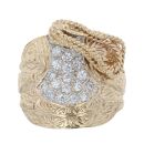 9ct Yellow Gold Cubic Zirconia Saddle Ring