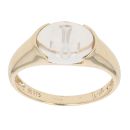 9ct Yellow Gold Colourless Ankh Gemstone Signet Ring