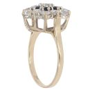 9ct Yellow Gold Cubic Zirconia and Sapphire Cluster Ring